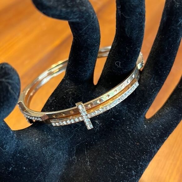 Bundle 3 for $15 Gold Tone Embellished Cross Interlocking Bracelet(s) - Picture 1 of 12